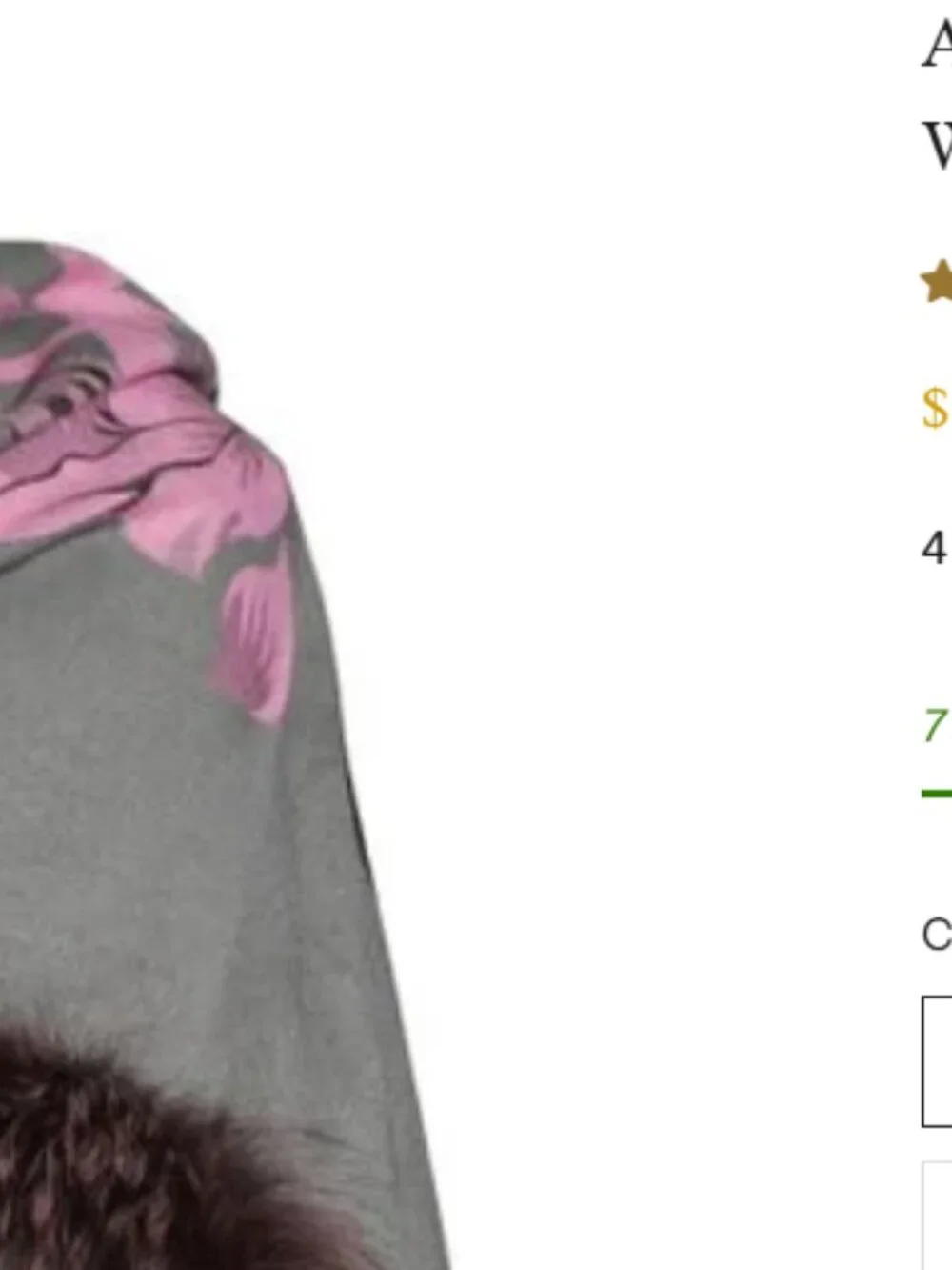Brown Belle Fare Wool & Cashmere Wrap with Faux Fur Trim